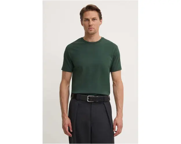 Samsoe Samsoe tricou din bumbac culoarea verde, neted