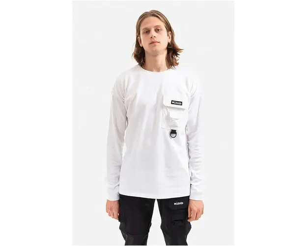 Columbia longsleeve Field Creek Doubleknit Long Sleeve barbati, culoarea alb, uni 1993233-100