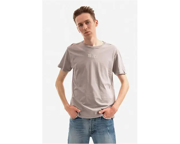 Alpha Industries tricou din bumbac culoarea gri, uni 118529.643-grey