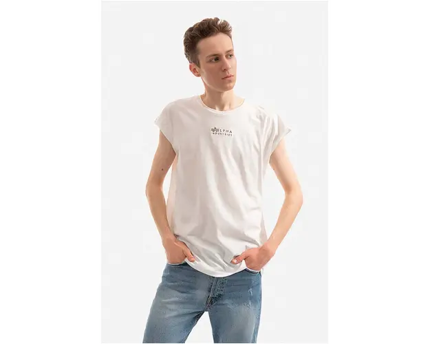 Alpha Industries tricou din bumbac culoarea alb, uni 118531.626-white