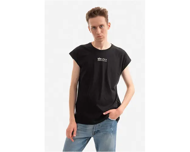 Alpha Industries tricou din bumbac culoarea negru, uni 118531.649-black