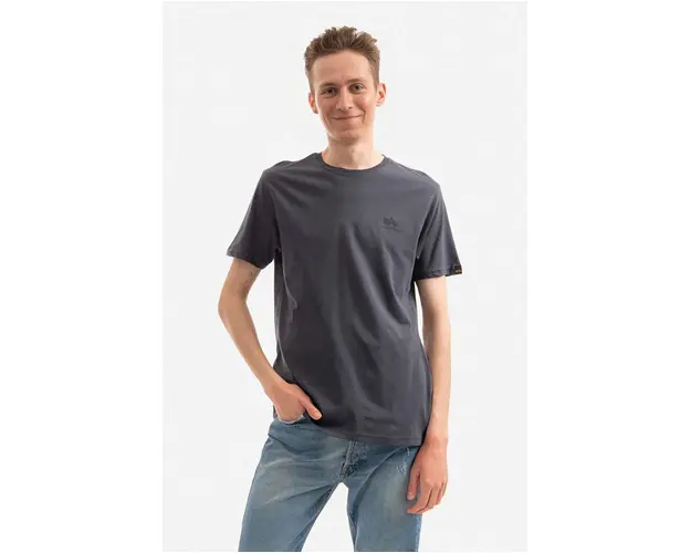 Alpha Industries tricou din bumbac Backprint culoarea gri, cu imprimeu 128507.412-grey