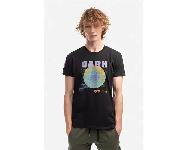 Alpha Industries tricou din bumbac culoarea negru, cu imprimeu 108510.556-black