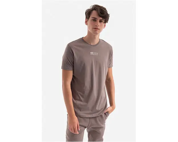 Alpha Industries tricou din bumbac culoarea gri, cu imprimeu 118529.628-grey