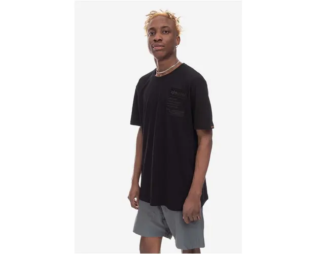 Alpha Industries tricou din bumbac barbati, culoarea negru, uni 136500.03-black