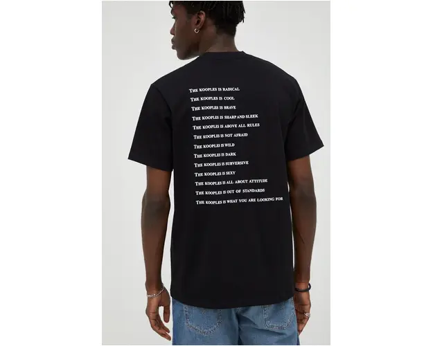 The Kooples tricou din bumbac culoarea negru, cu imprimeu