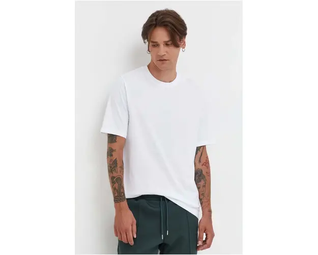 Samsoe Samsoe tricou din bumbac culoarea alb, uni