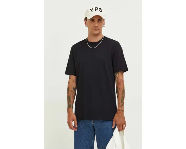 Samsoe Samsoe tricou din bumbac culoarea negru, uni