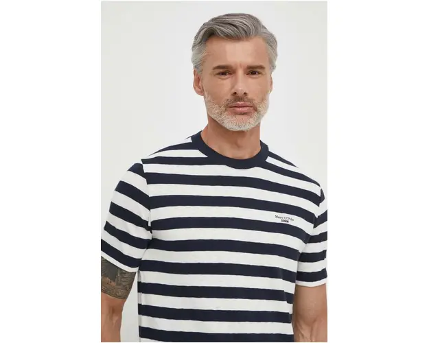 Marc O'Polo tricou din bumbac barbati, culoarea albastru marin, modelator