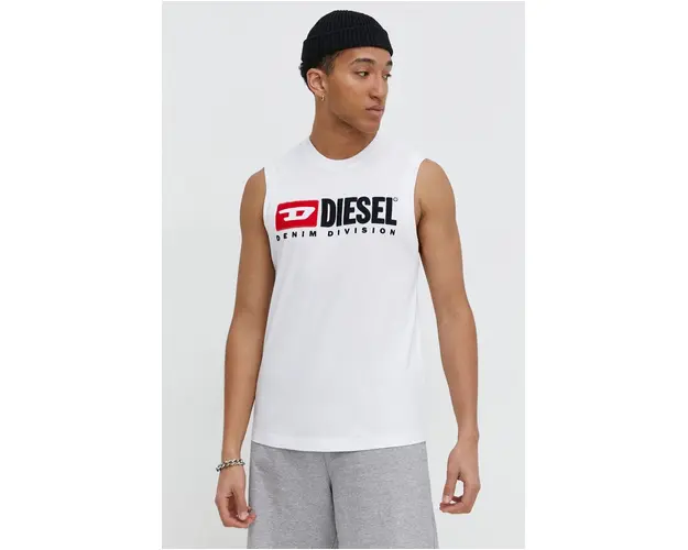 Diesel tricou din bumbac barbati, culoarea alb A10508.0GRAI