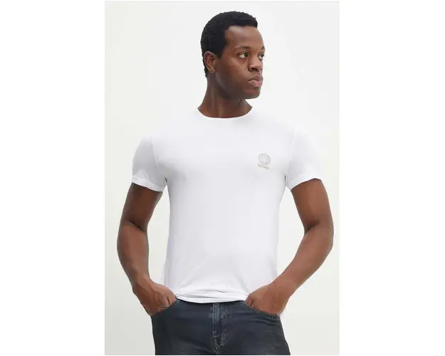 Versace tricou 2-pack barbati, culoarea alb, cu imprimeu, AU10193 1A10011