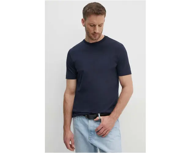BOSS tricou din bumbac barbati, culoarea albastru marin, neted, 50468972