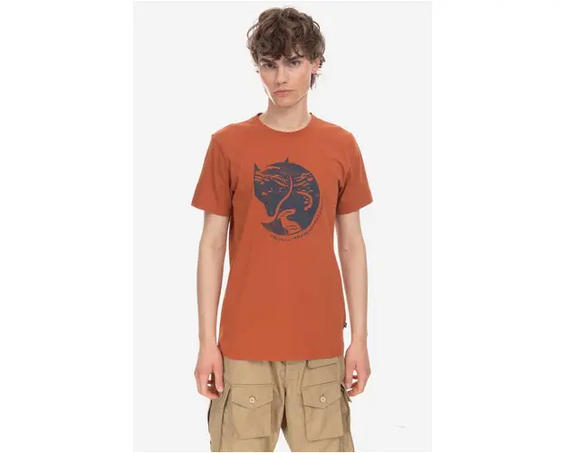 Fjallraven tricou din bumbac Arctic Fox culoarea portocaliu, cu imprimeu F87220