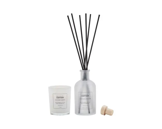 Bahne difuzor de aroma si set de lumanari Cotton