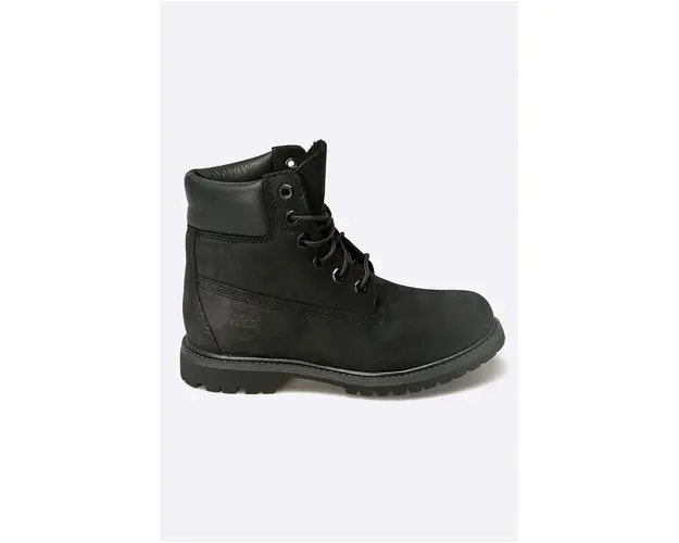 Timberland botine Premium Boot femei, culoarea negru, cu toc plat 8658A-BLACK
