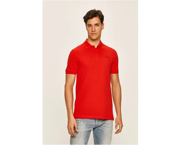 Kappa Polo de bumbac culoarea rosu, cu imprimeu