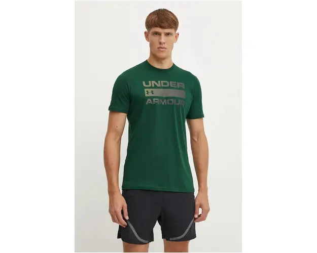 Under Armour tricou de antrenament Team Issue Wordmark culoarea verde, cu imprimeu, 1329582