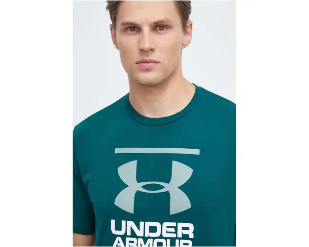 Under Armour tricou functional culoarea verde, cu imprimeu