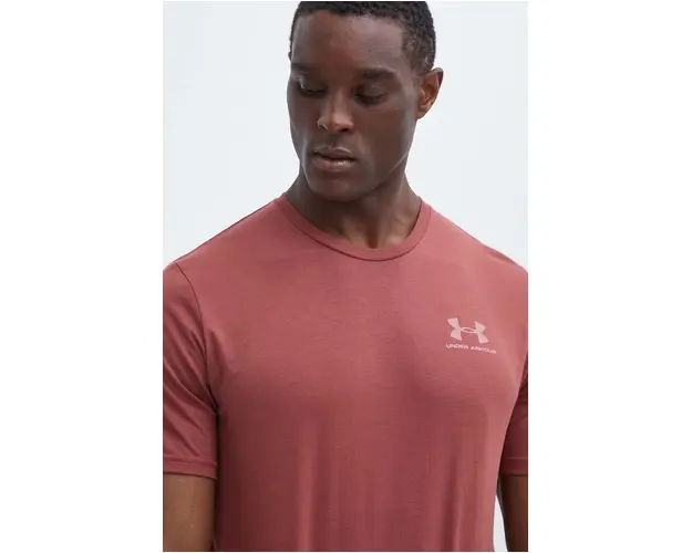 Under Armour tricou barbati, culoarea bordo, cu imprimeu, 1326799