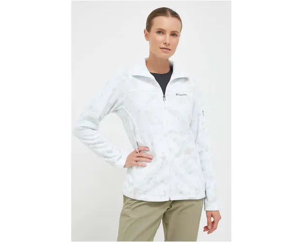 Columbia hanorac Fast Trek Printed culoarea alb, modelator