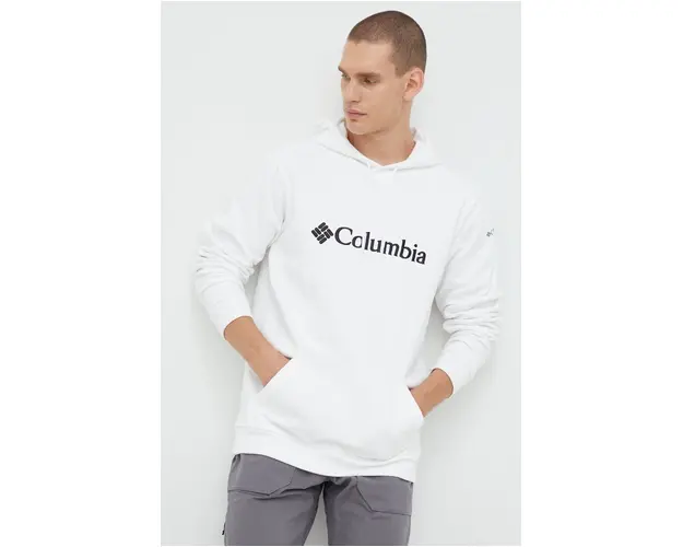 Columbia bluza CSC Basic Logo barbati, culoarea alb, cu imprimeu 1681664