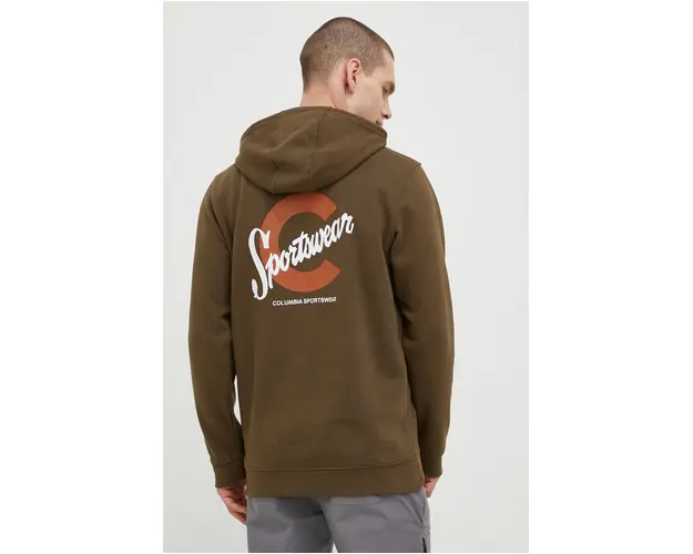 Columbia bluza CSC Basic Logo barbati, culoarea verde, cu imprimeu 1681664