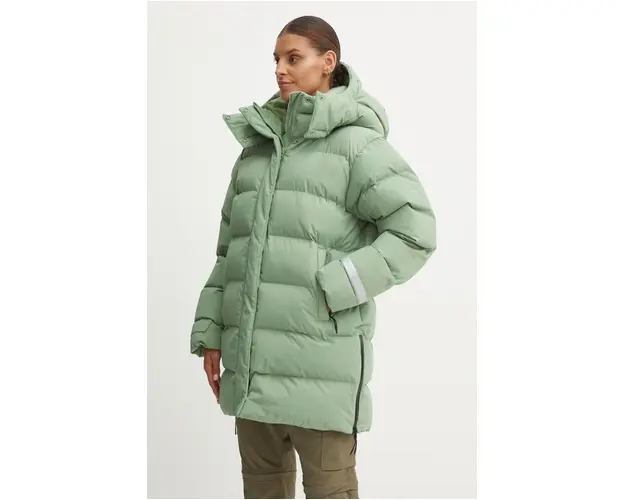 Helly Hansen geaca femei, culoarea verde, de iarna