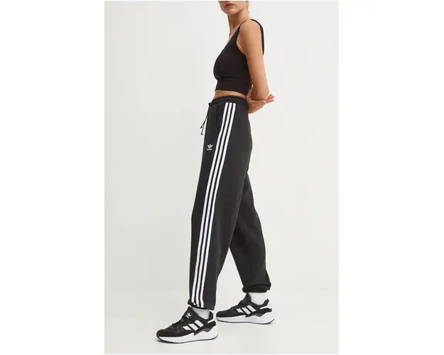 adidas Originals pantaloni de trening din bumbac culoarea negru, modelator