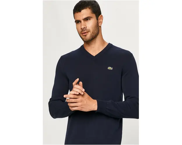 Lacoste pulover barbati, culoarea albastru marin