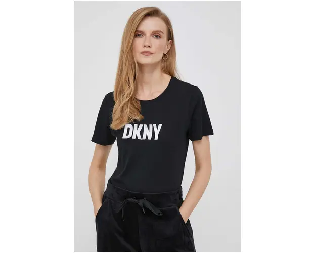 Dkny tricou din bumbac culoarea negru
