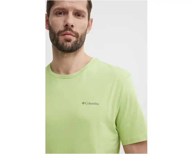 Columbia tricou din bumbac North Cascades culoarea verde, cu imprimeu 1834041