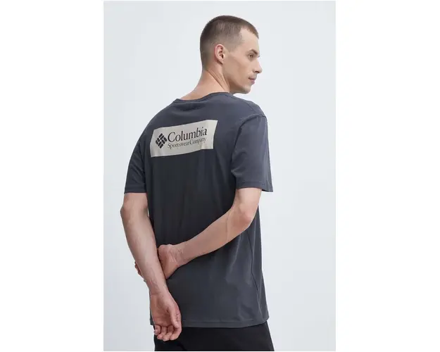 Columbia tricou din bumbac North Cascades culoarea gri, cu imprimeu 1834041