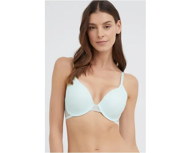 Dkny sutien culoarea verde, neted
