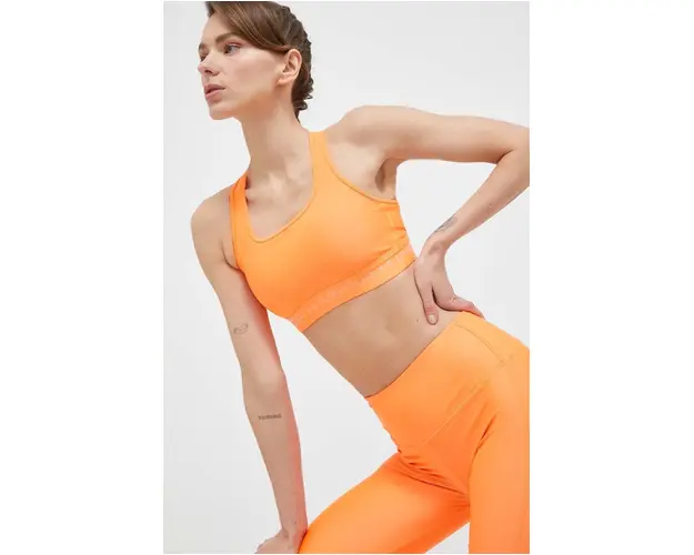 Under Armour sutien sport Crossback culoarea portocaliu 1361034-001