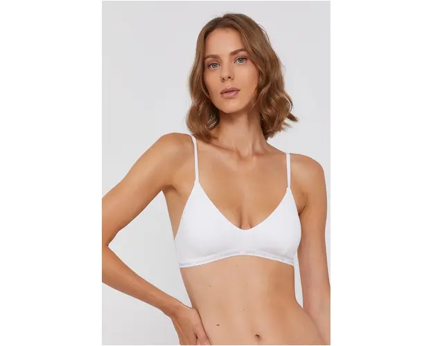 United Colors of Benetton Sutien culoarea alb, material neted