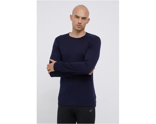 Icebreaker Longsleeve din lana culoarea albastru marin