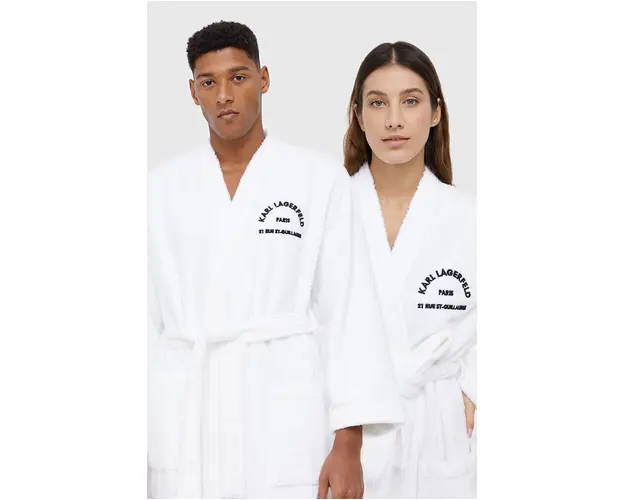 Karl Lagerfeld Halat unisex, culoarea alb