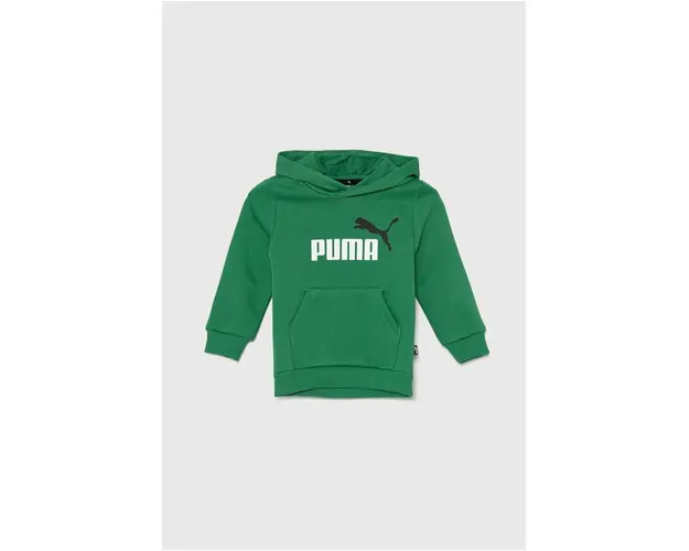Puma bluza copii culoarea verde, cu gluga, cu imprimeu