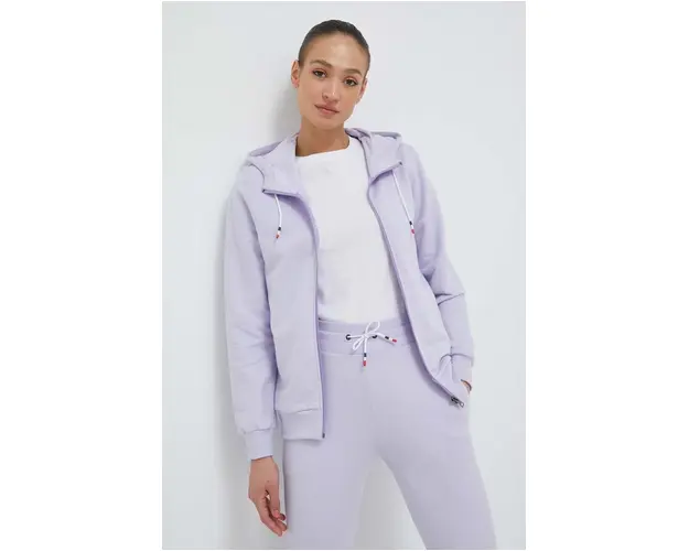 Rossignol hanorac de bumbac femei, culoarea alb, cu gluga, neted