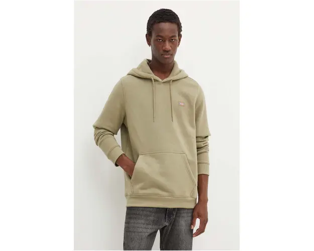 Dickies bluza barbati, culoarea verde, cu gluga, neted