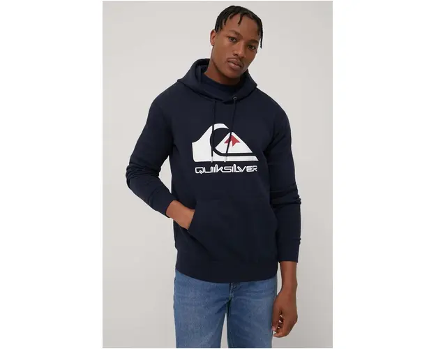 Quiksilver bluza barbati, culoarea albastru marin, cu imprimeu