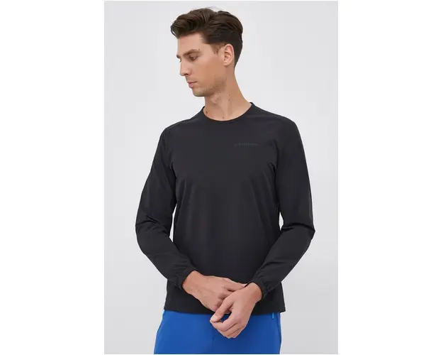 Peak Performance bluza barbati, culoarea negru, neted