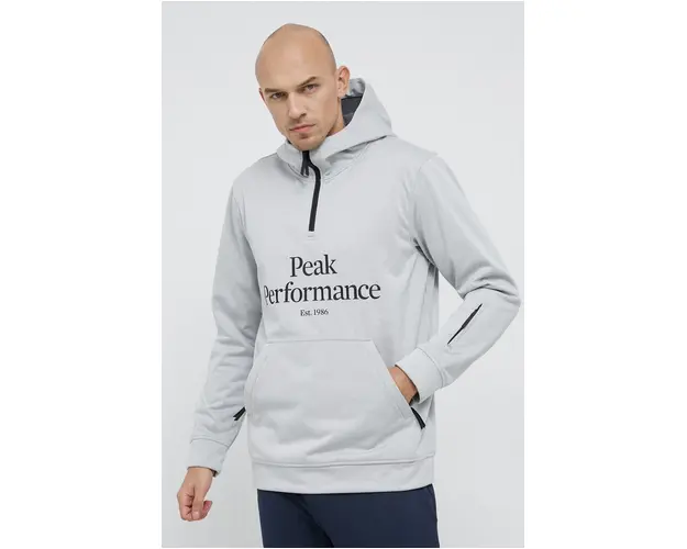 Peak Performance Bluza barbati, culoarea gri, cu imprimeu
