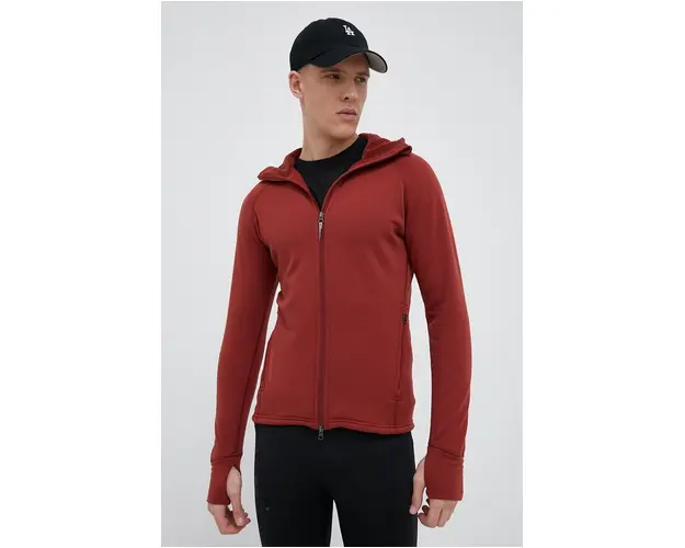 Houdini hanorac Power culoarea rosu, cu gluga, neted