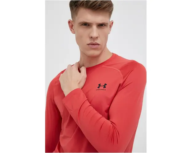 Under Armour maneca lunga de antrenament culoarea rosu, neted 1361506-001