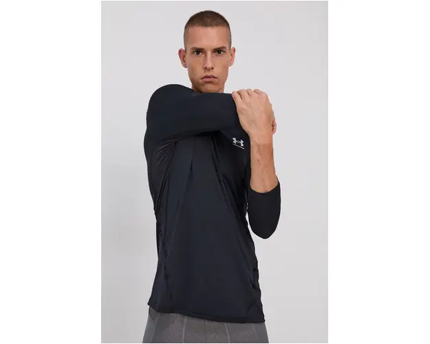 Under Armour maneca lunga de antrenament culoarea negru, neted 1361506-001