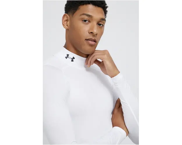 Under Armour Longsleeve 1369606 barbati, culoarea alb, material neted