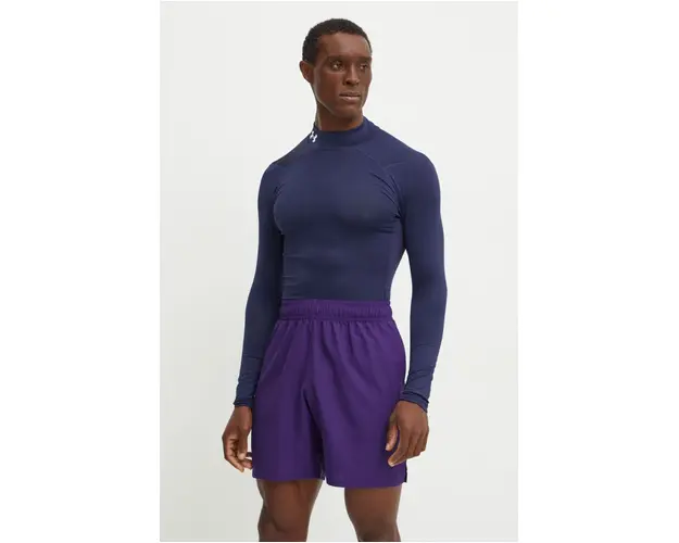 Under Armour longsleeve barbati, culoarea albastru marin, neted