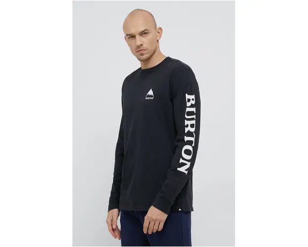 Burton Longsleeve din bumbac culoarea negru, cu imprimeu