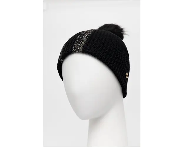 Granadilla Caciula din amestec de lana culoarea negru, din tricot gros